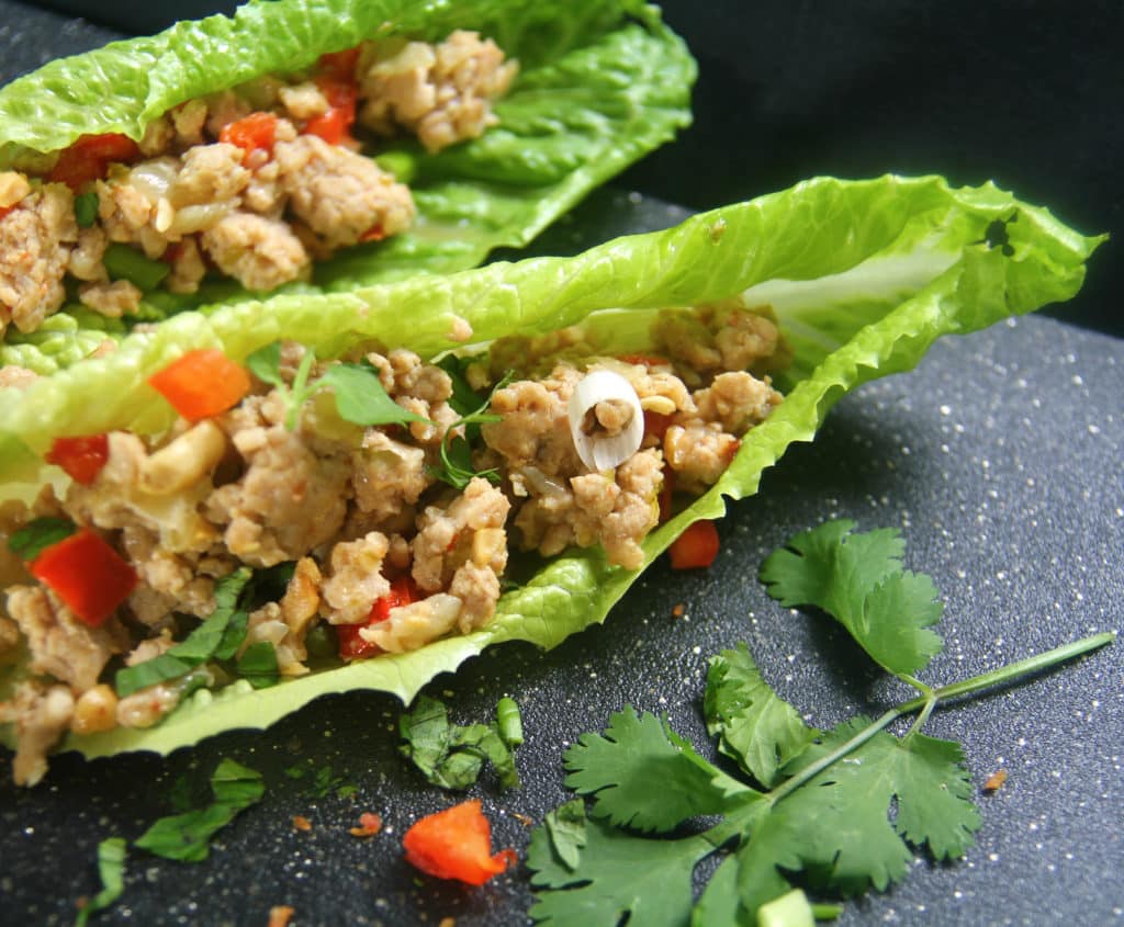 Keto Thai Chicken Lettuce Wraps WITH NUTRITION INFO KetoJam