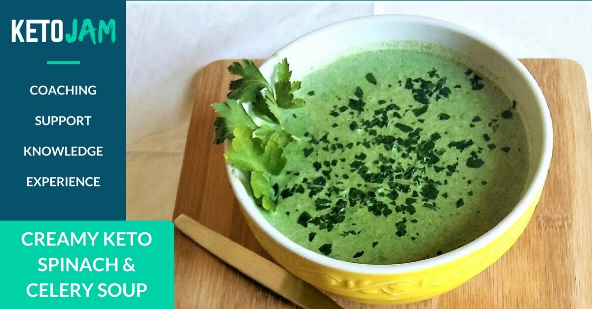 Creamy Keto Spinach and Celery Soup (WITH NUTRITION INFO) KetoJam